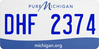 MI license plate DHF2374