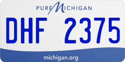MI license plate DHF2375
