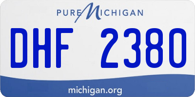 MI license plate DHF2380