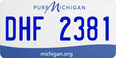 MI license plate DHF2381
