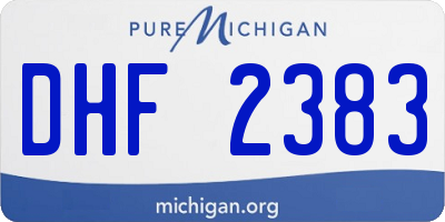 MI license plate DHF2383