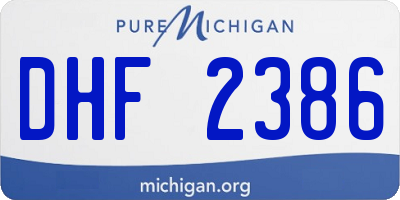 MI license plate DHF2386