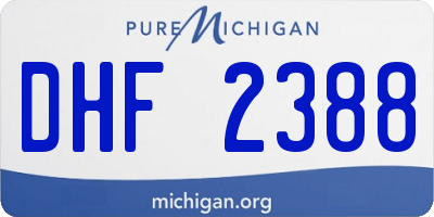 MI license plate DHF2388