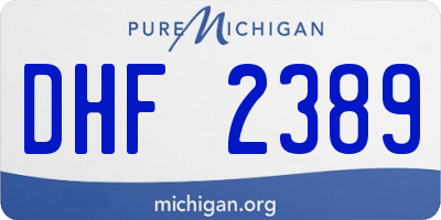 MI license plate DHF2389