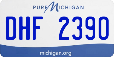 MI license plate DHF2390