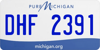 MI license plate DHF2391