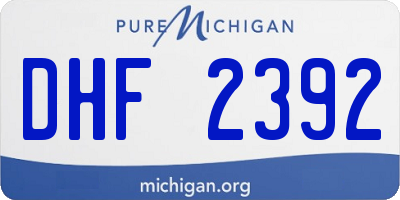 MI license plate DHF2392