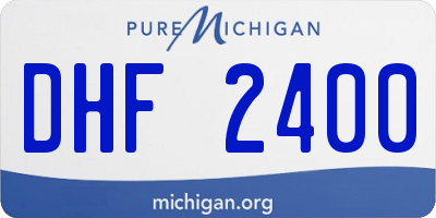 MI license plate DHF2400