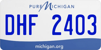 MI license plate DHF2403