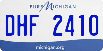 MI license plate DHF2410