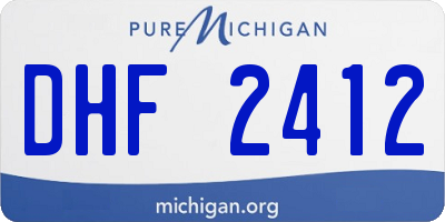 MI license plate DHF2412