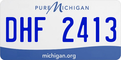 MI license plate DHF2413