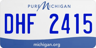 MI license plate DHF2415