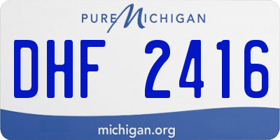 MI license plate DHF2416