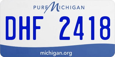 MI license plate DHF2418