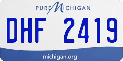 MI license plate DHF2419