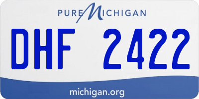 MI license plate DHF2422