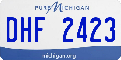 MI license plate DHF2423