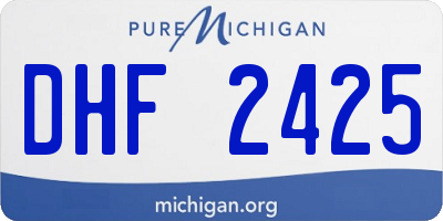 MI license plate DHF2425