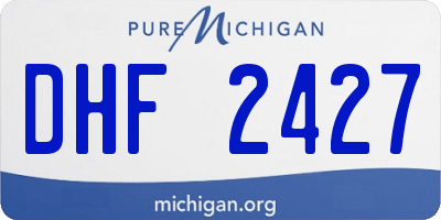 MI license plate DHF2427