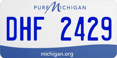 MI license plate DHF2429
