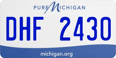MI license plate DHF2430