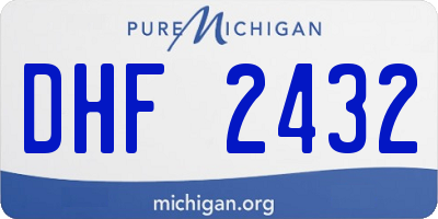 MI license plate DHF2432