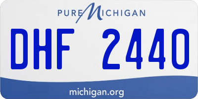 MI license plate DHF2440