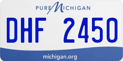 MI license plate DHF2450
