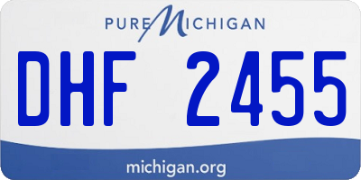MI license plate DHF2455