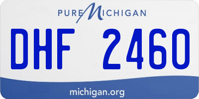 MI license plate DHF2460