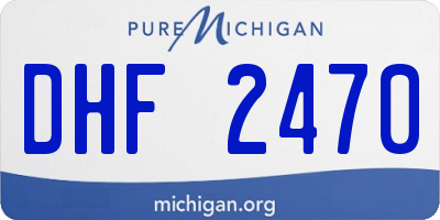 MI license plate DHF2470