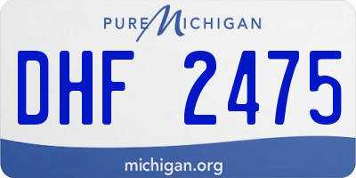 MI license plate DHF2475