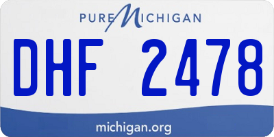 MI license plate DHF2478