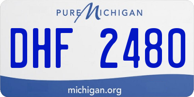 MI license plate DHF2480