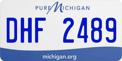 MI license plate DHF2489