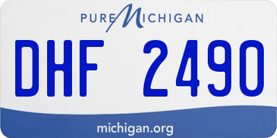 MI license plate DHF2490