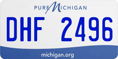 MI license plate DHF2496