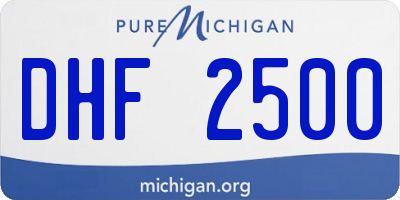 MI license plate DHF2500