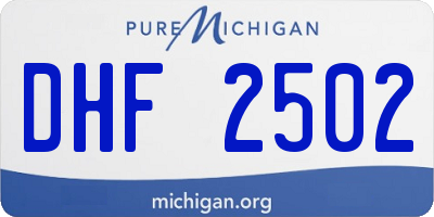 MI license plate DHF2502