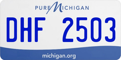 MI license plate DHF2503