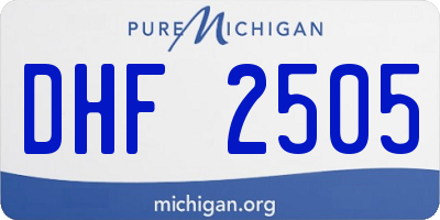 MI license plate DHF2505