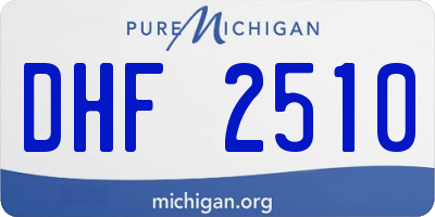 MI license plate DHF2510