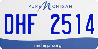 MI license plate DHF2514