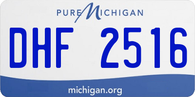 MI license plate DHF2516