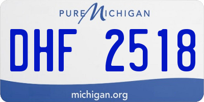 MI license plate DHF2518