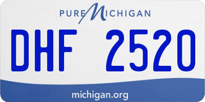 MI license plate DHF2520