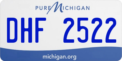 MI license plate DHF2522