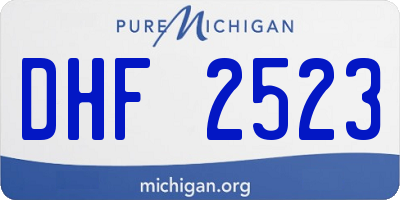 MI license plate DHF2523
