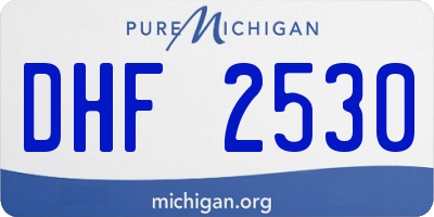MI license plate DHF2530